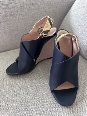 Celine Navy Wedges Shoes